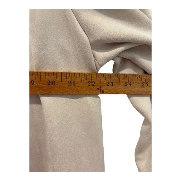 Zara Duster Coat Womens XL Faux Suede Longline Open Beige Brown Colorblock Soft - Picture 6 of 7